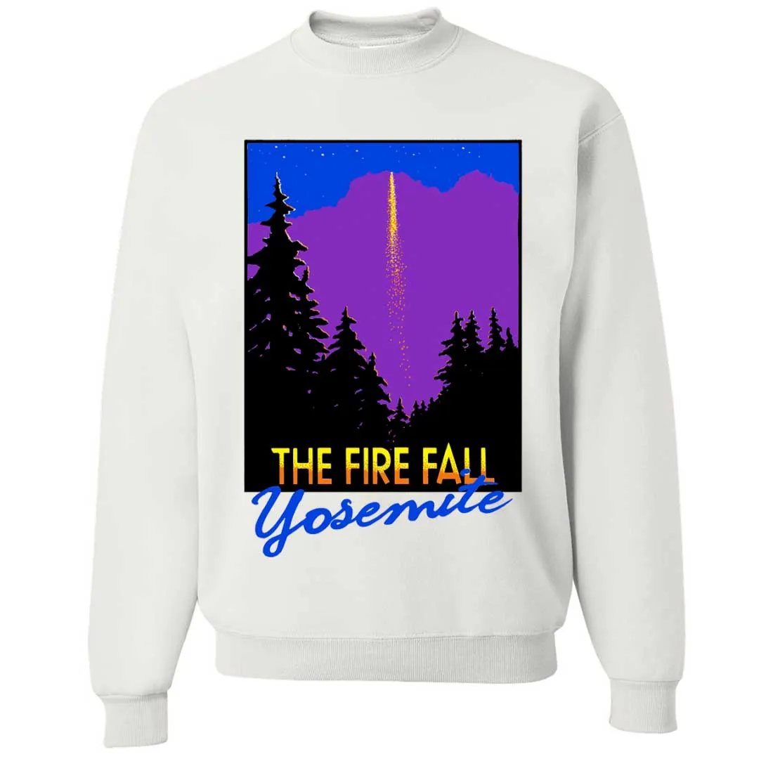Fire Fall Yosemite California Crewneck Sweatshirt