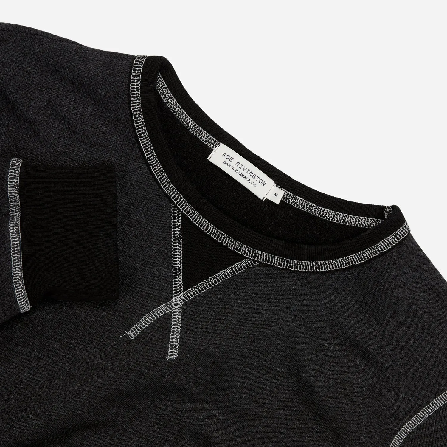 French Terry Vintage Soft Crewneck Sweatshirt - Charcoal Heather