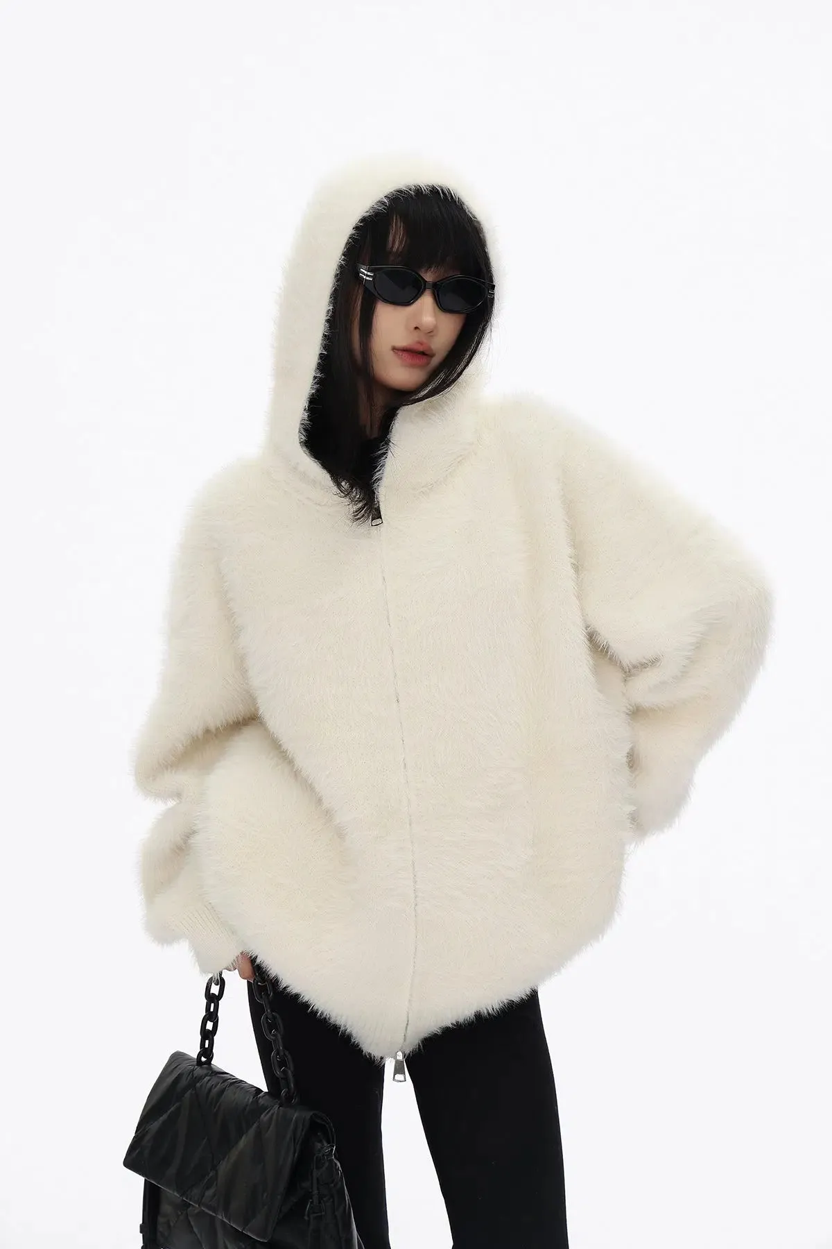 Fuzzy Hooded Sweatshirt
