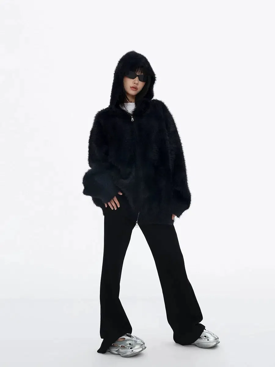 Fuzzy Hooded Sweatshirt