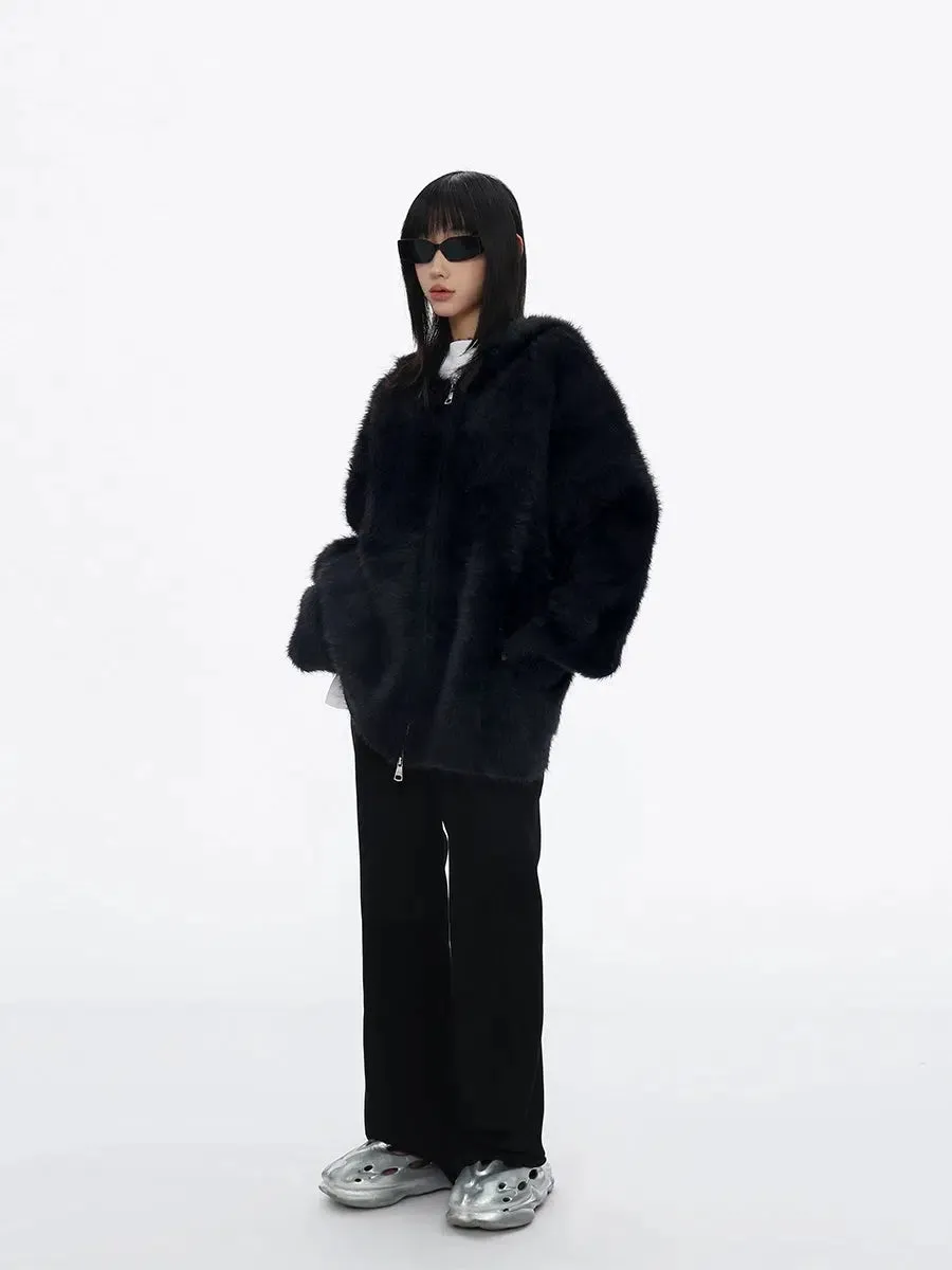 Fuzzy Hooded Sweatshirt