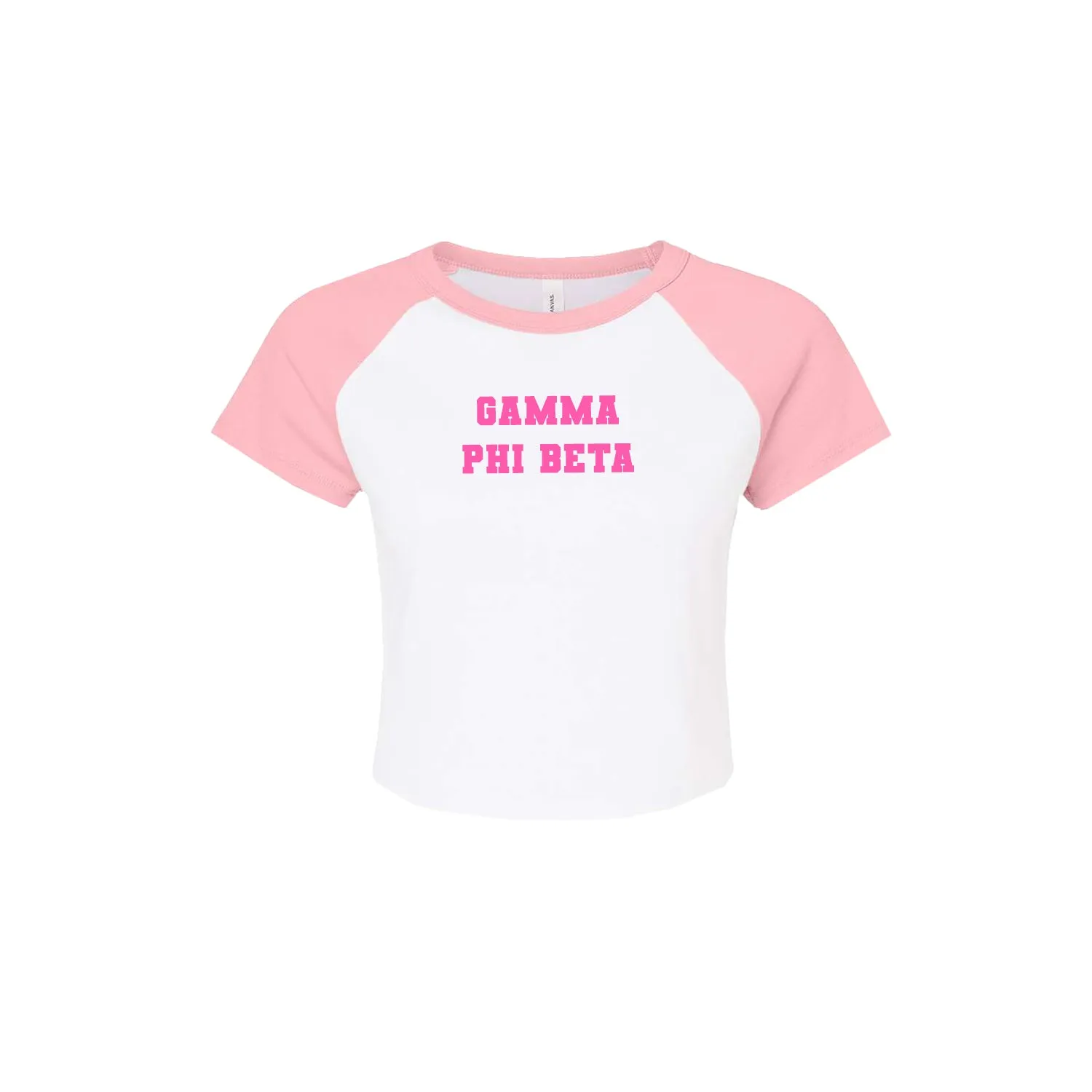 Gamma Phi Beta Short Sleeve Crop Raglan
