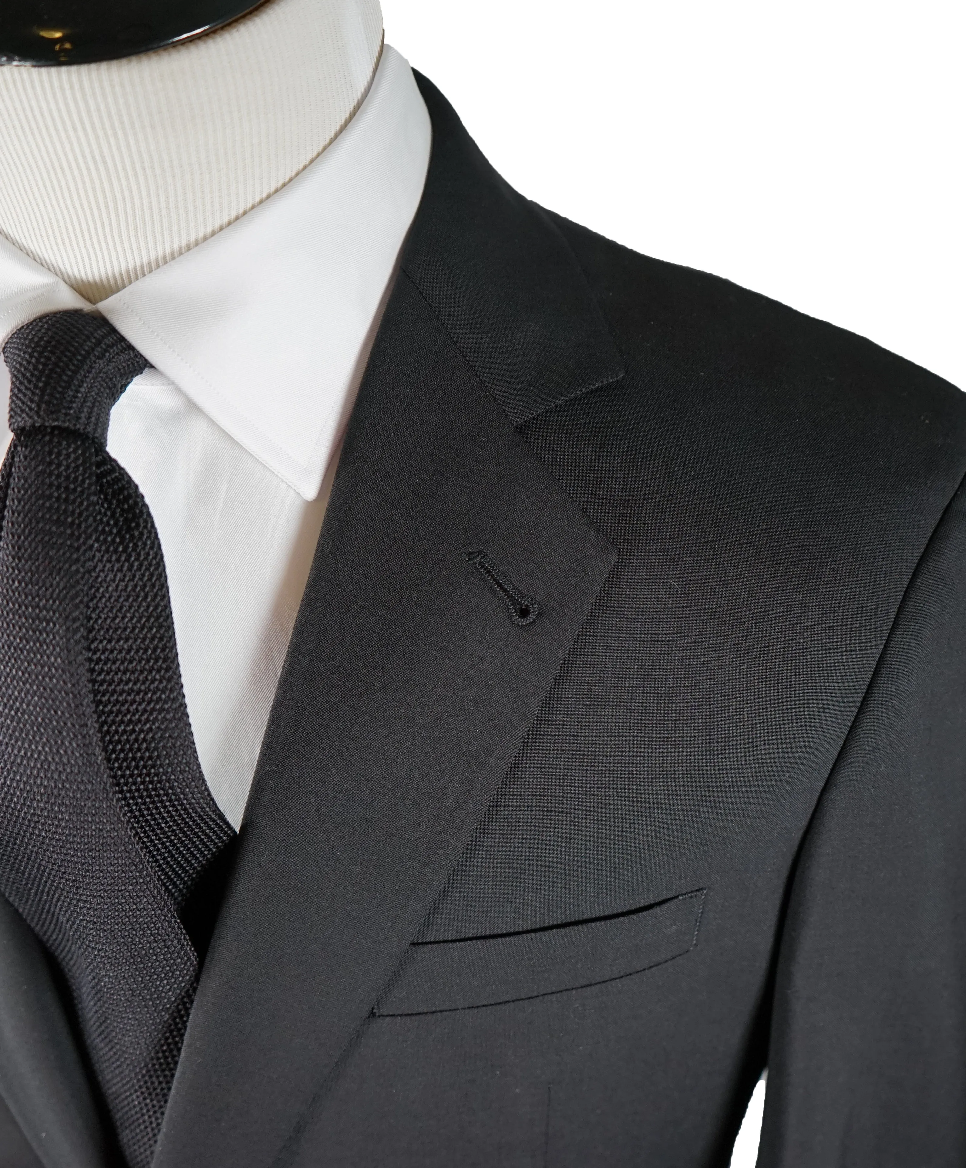 GIORGIO ARMANI-Black Wool/Mohair Suit Tailored for FORBES BILLIONARE "JUAN C ESCOTET”-42R