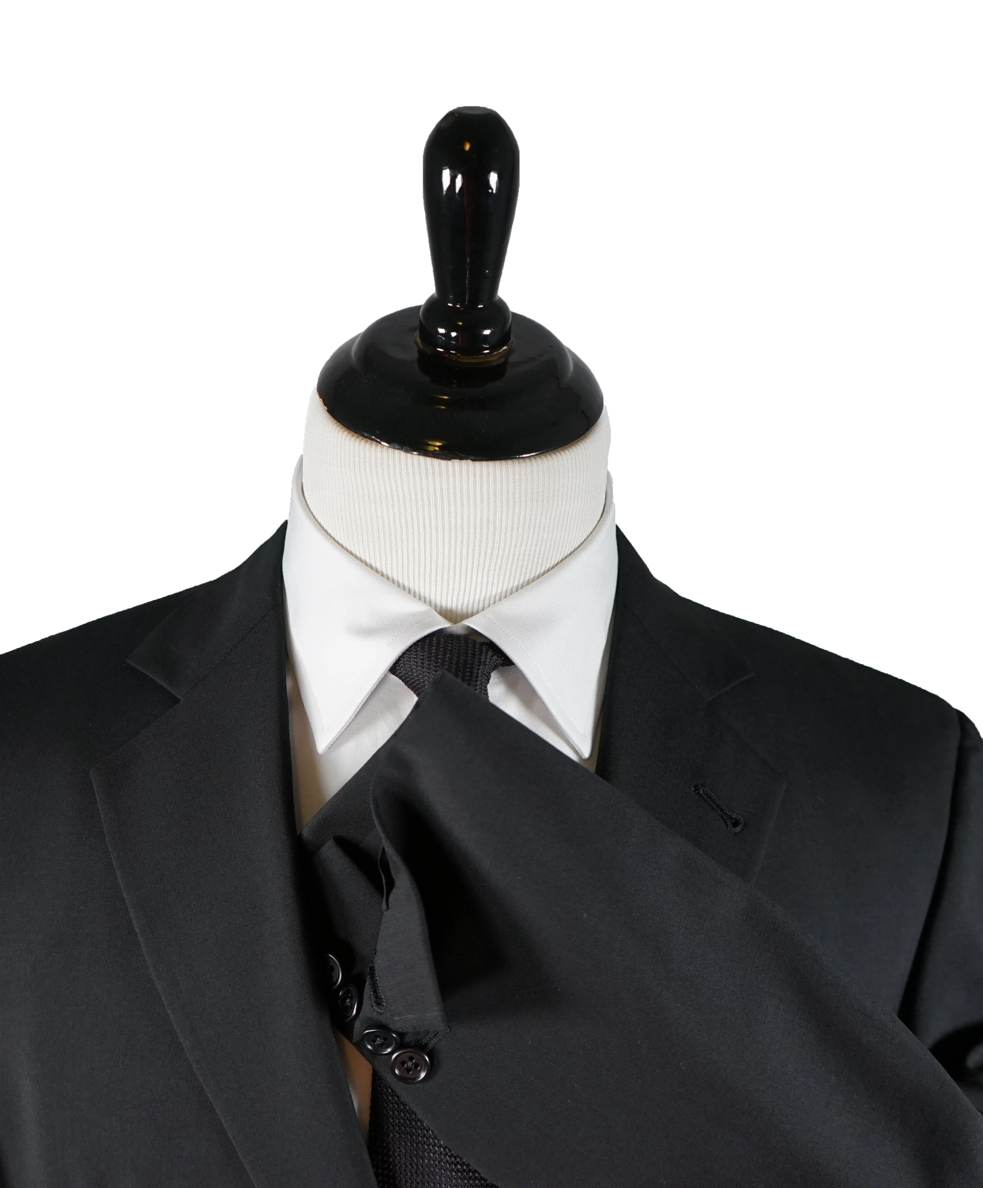 GIORGIO ARMANI-Black Wool/Mohair Suit Tailored for FORBES BILLIONARE "JUAN C ESCOTET”-42R