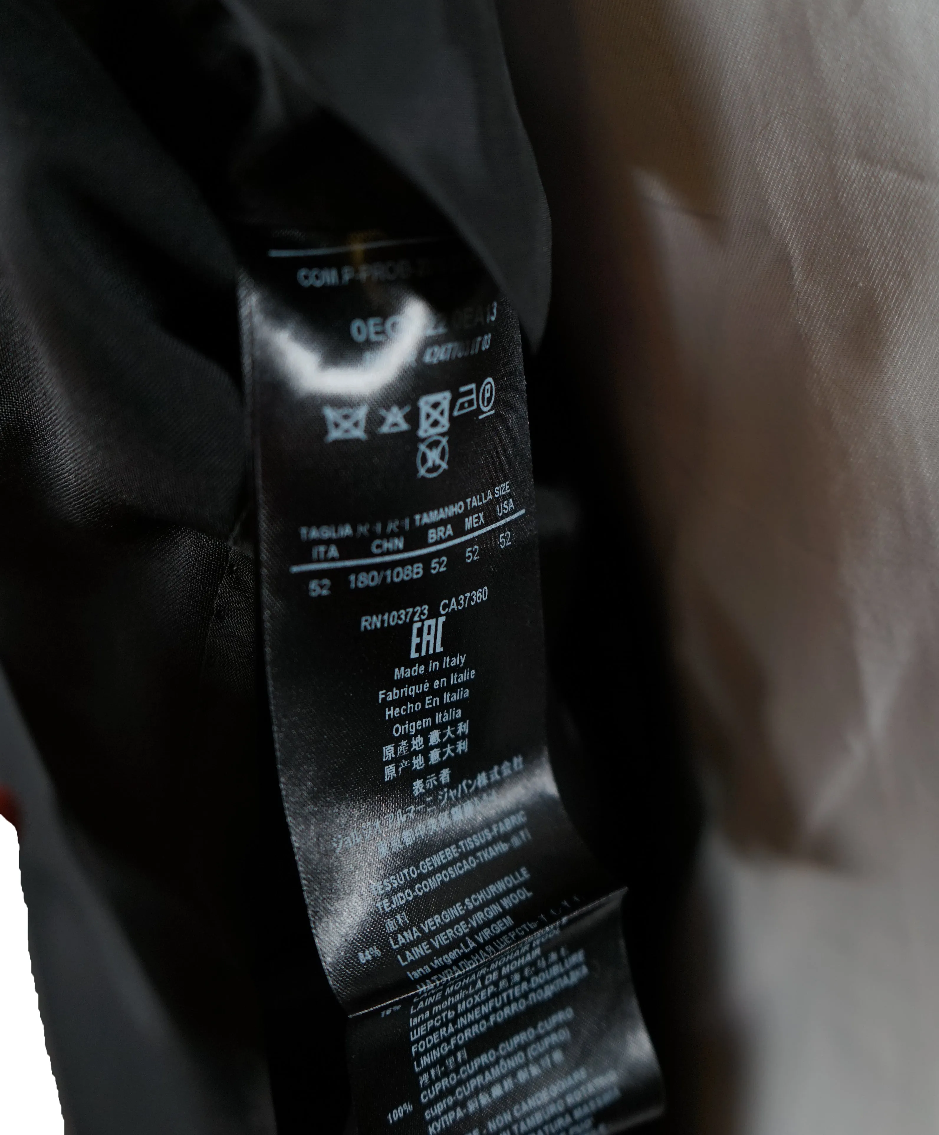 GIORGIO ARMANI-Black Wool/Mohair Suit Tailored for FORBES BILLIONARE "JUAN C ESCOTET”-42R