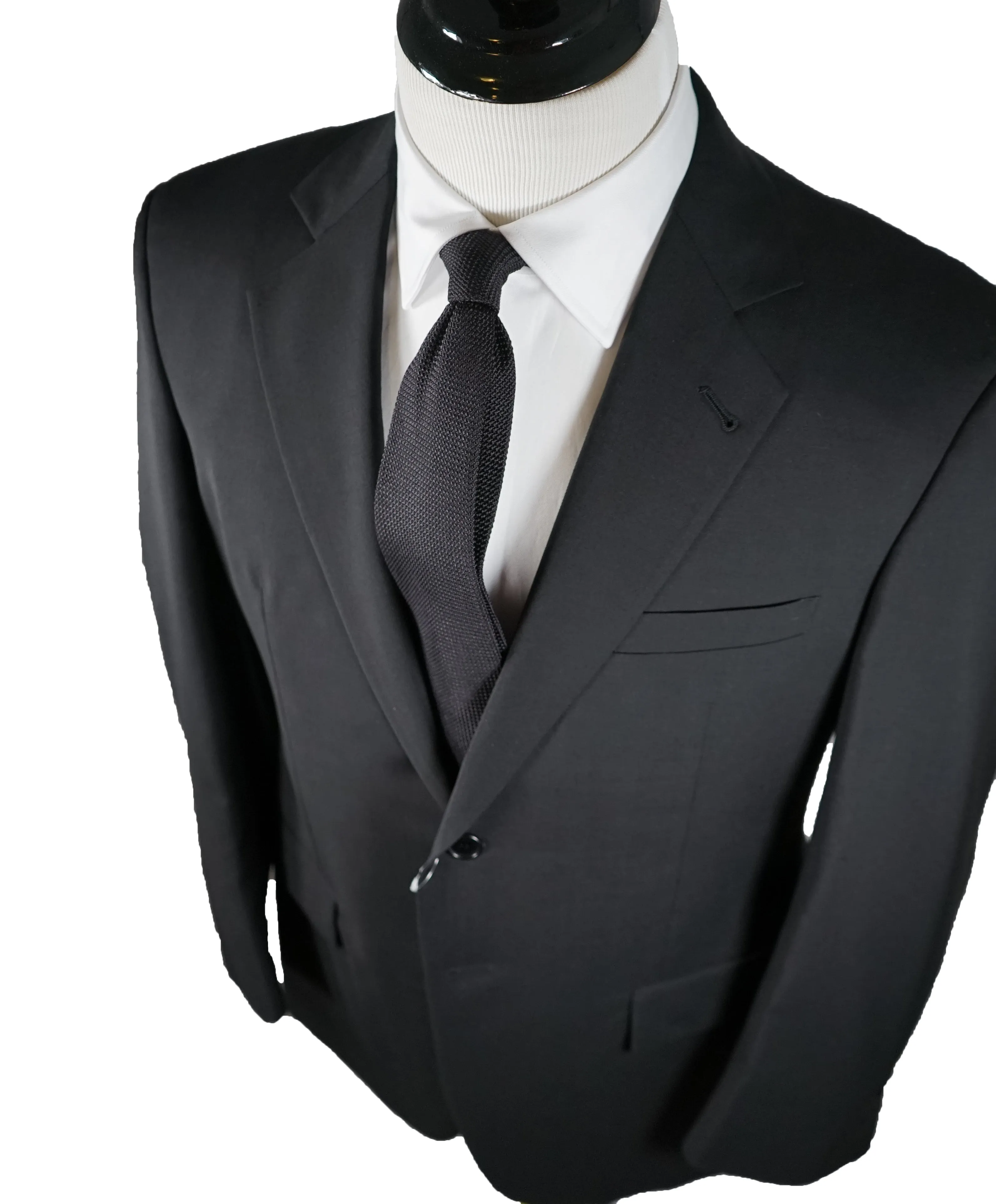 GIORGIO ARMANI-Black Wool/Mohair Suit Tailored for FORBES BILLIONARE "JUAN C ESCOTET”-42R