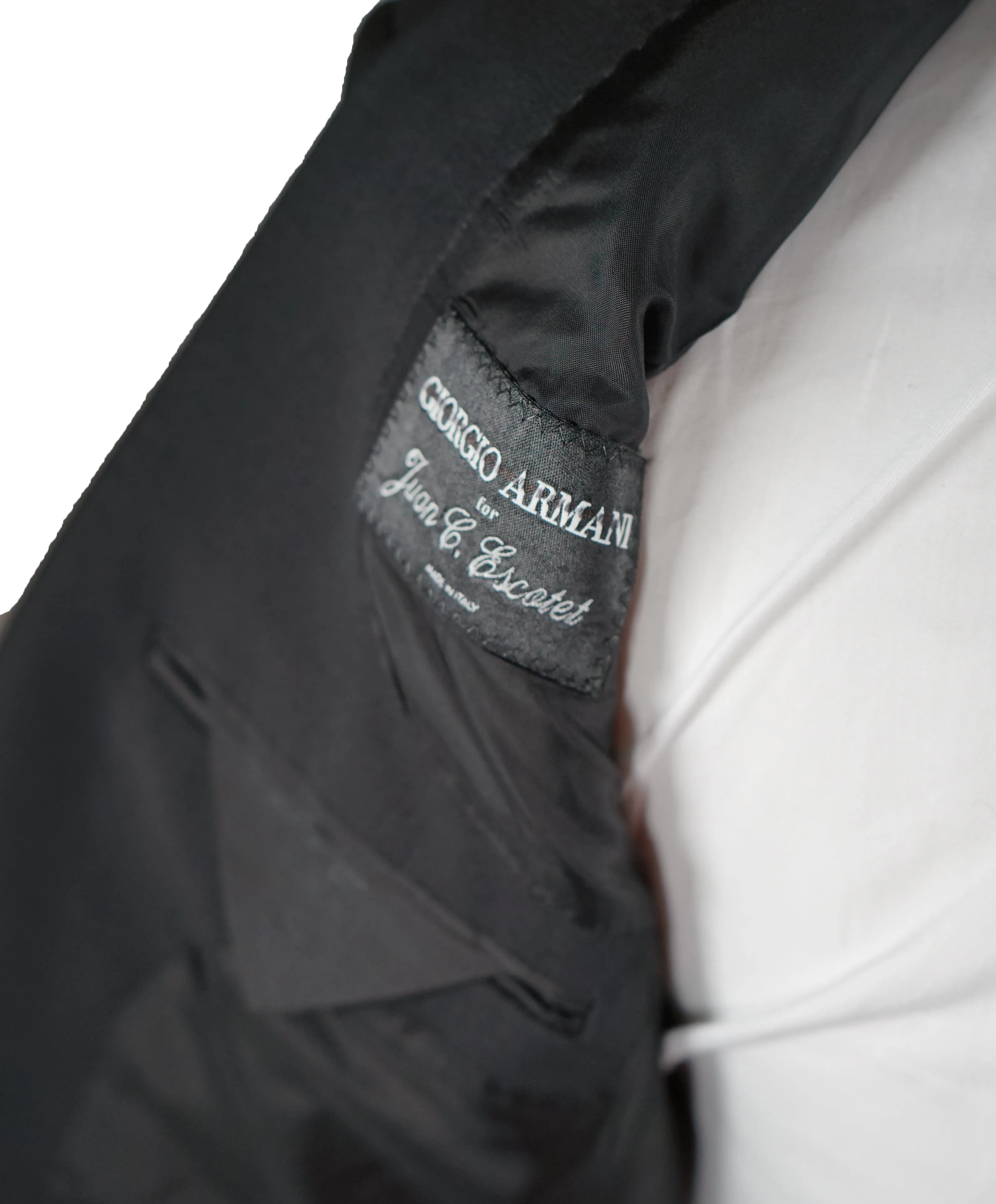 GIORGIO ARMANI-Black Wool/Mohair Suit Tailored for FORBES BILLIONARE "JUAN C ESCOTET”-42R
