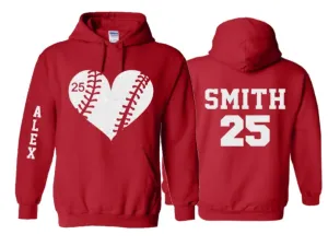 Glitter Baseball Hoodie | Customize with your Team & Colors | Adult or Youth Sizes