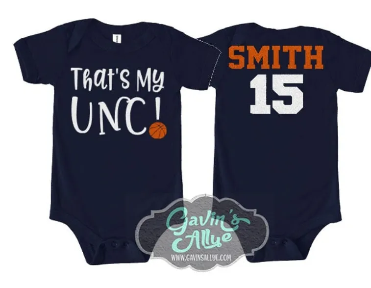 Glitter Basketball Shirts | Basketball Sister Infant Bodysuit | That's My Unc! | Bella Canvas Bodysuit