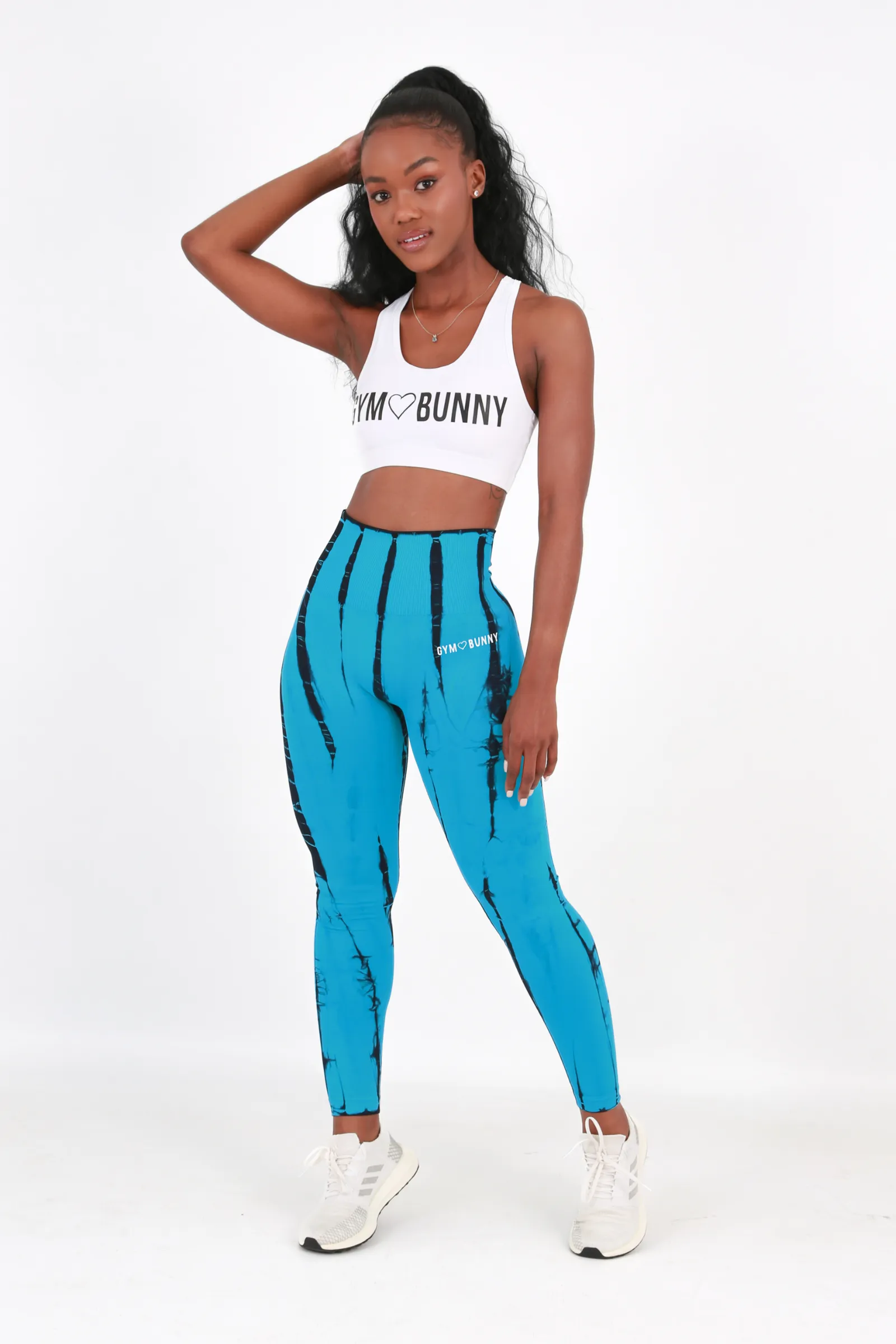 Gymbunny Tie Dye Seamless Compression Leggings - Blue