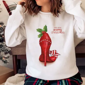 Happy 2021 Christmas O-Neck White Sweater R