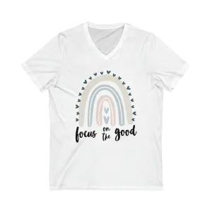 Hazel Blues® |  Focus on the Good Graphic V-Neck Tee
