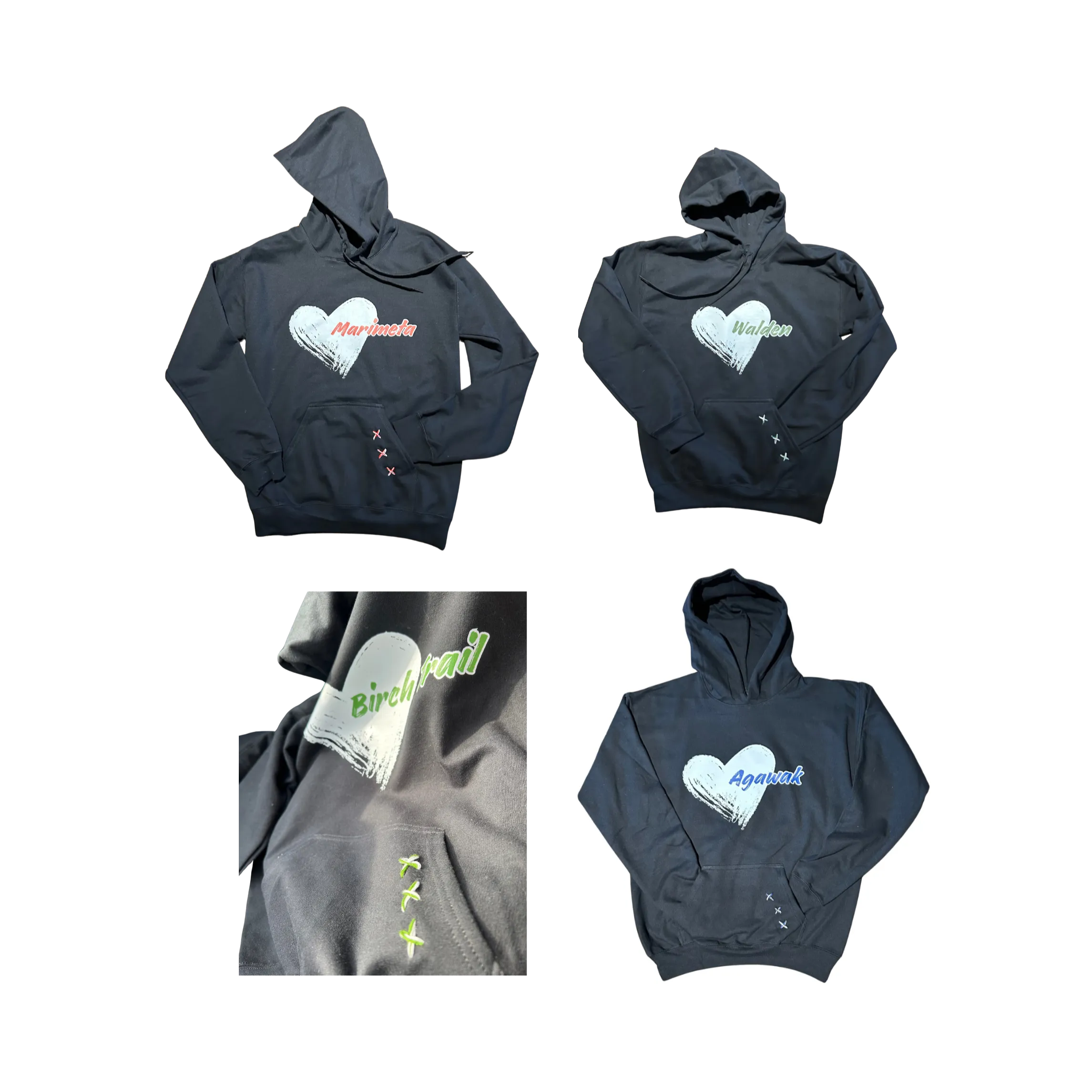 Heart Camp Sweatshirt with Hand Stitched Pocket