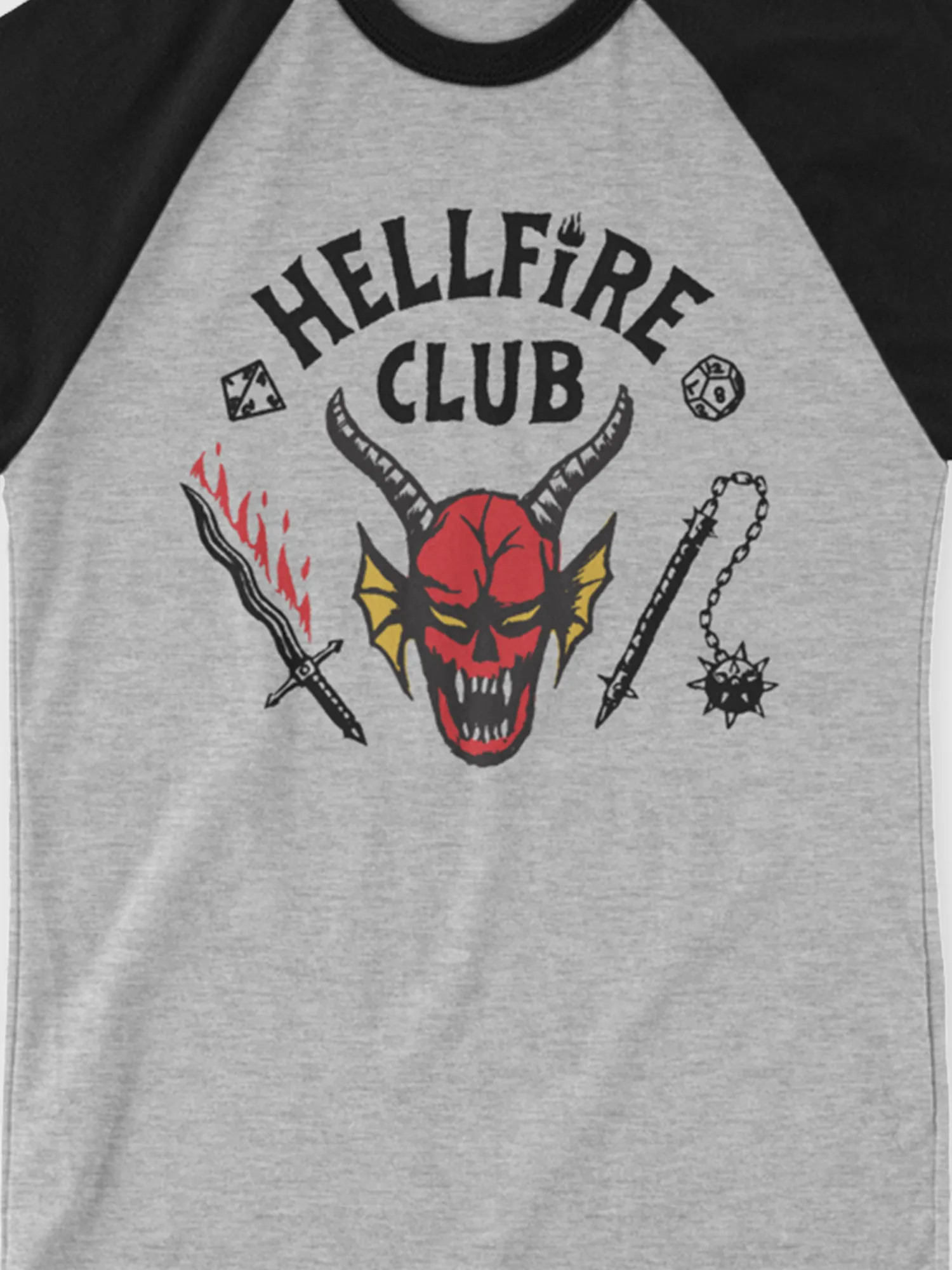 Hellfire Club Raglan Shirt  [Heather Grey/Black]