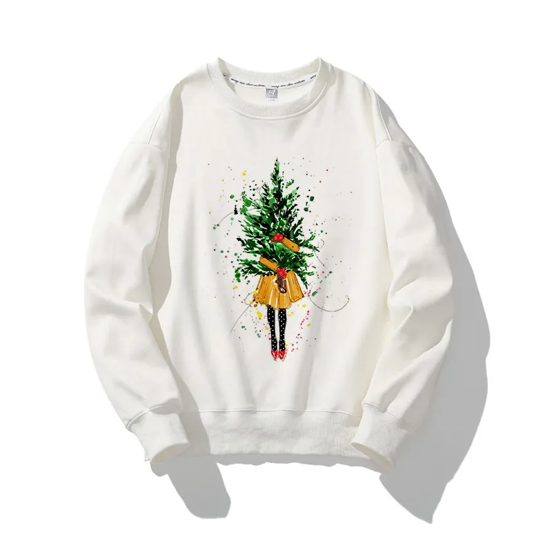 Hello Christmas O-Neck White Sweater I
