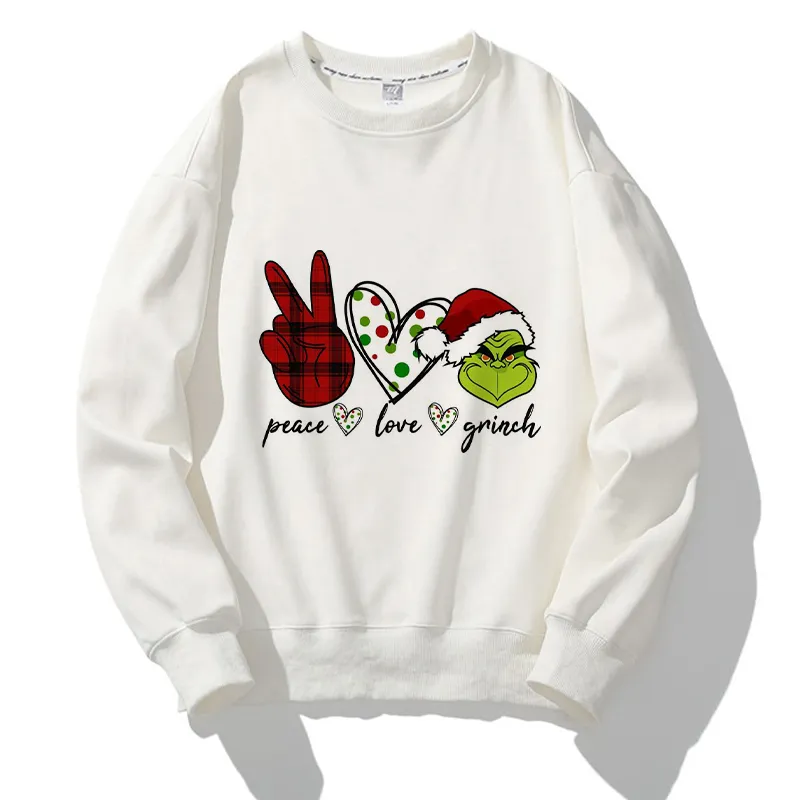 Hello Christmas O-Neck White Sweater M