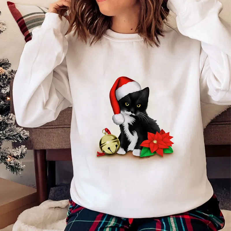 Hello Christmas O-Neck White Sweater T