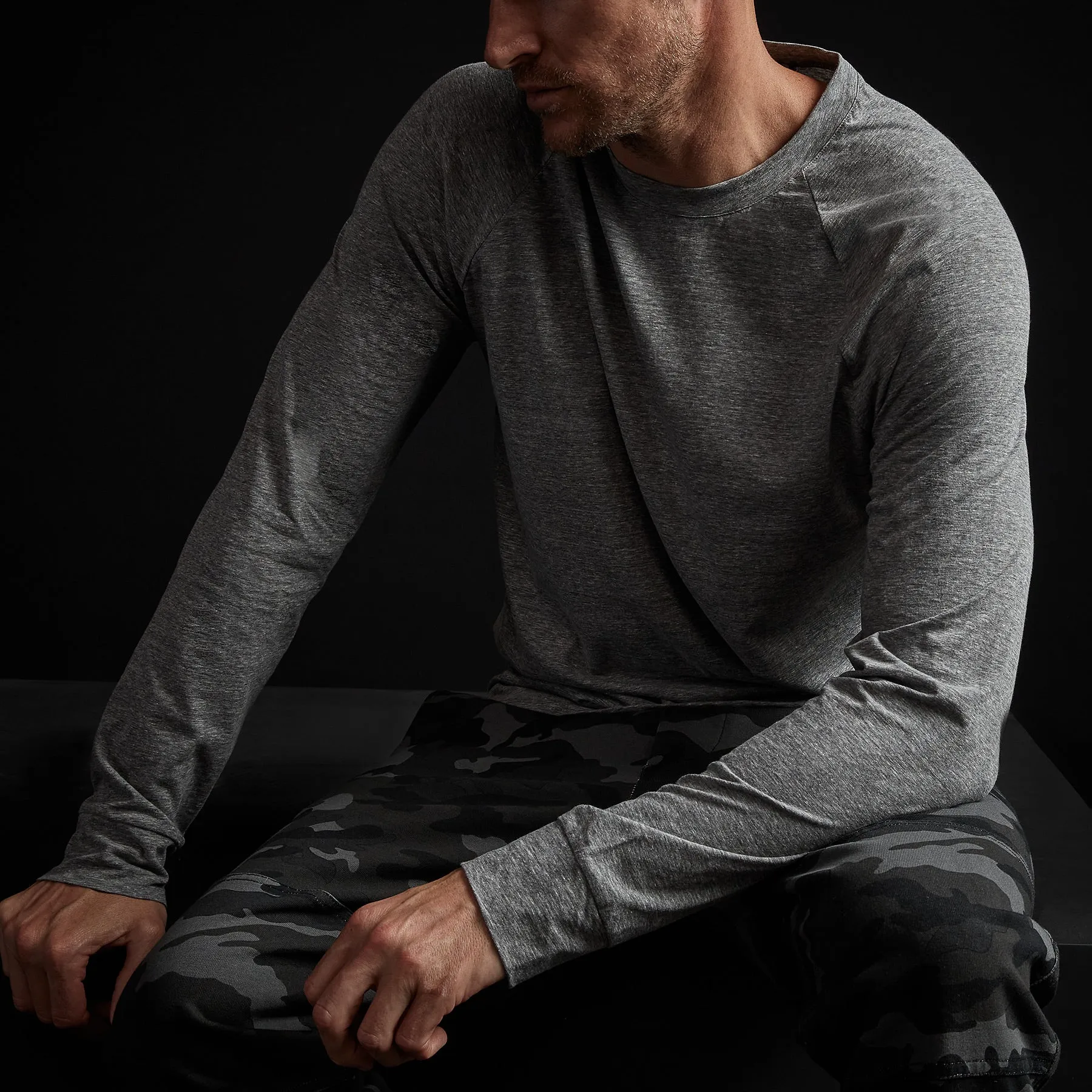 High Twist Recycled Jersey Raglan - Heather Grey