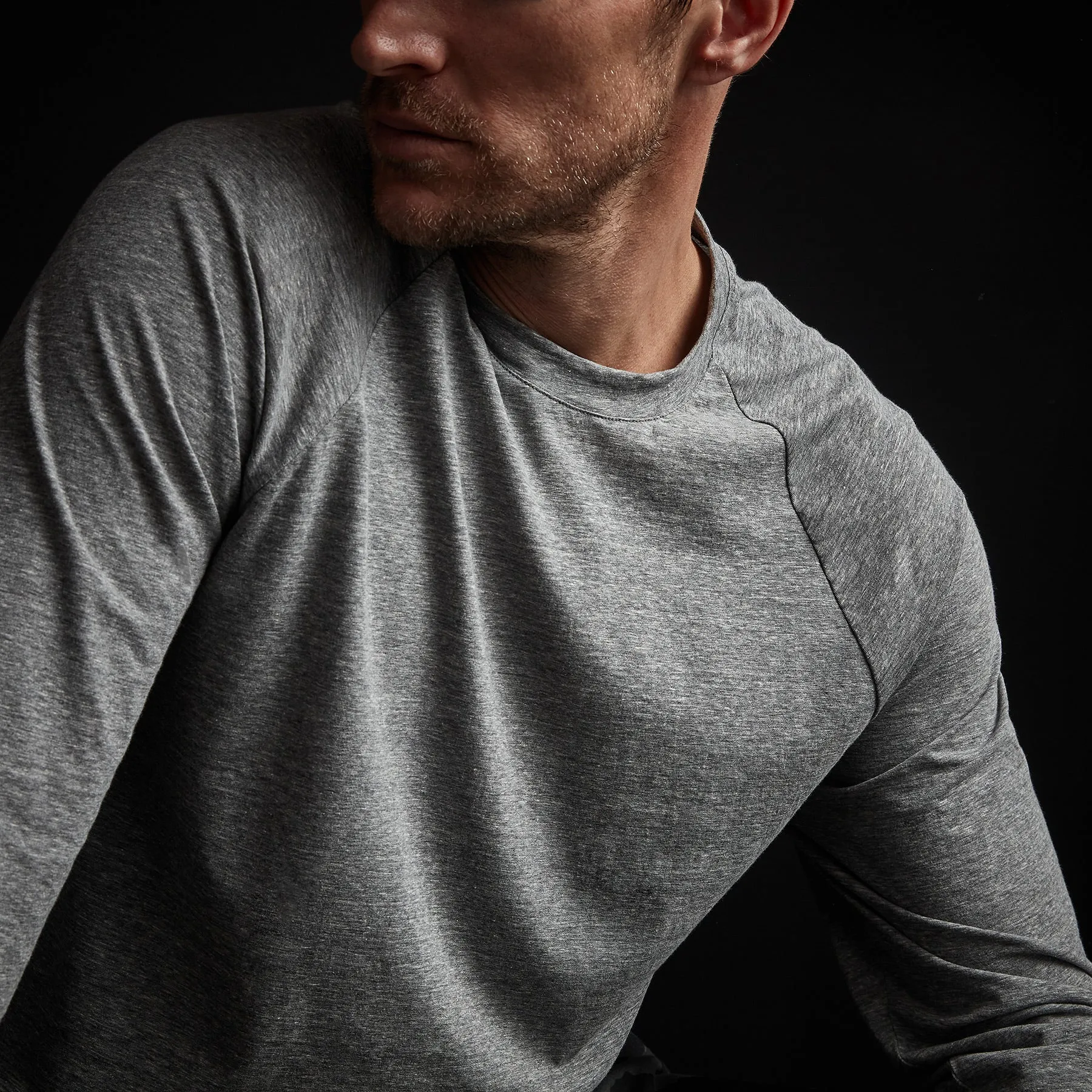 High Twist Recycled Jersey Raglan - Heather Grey