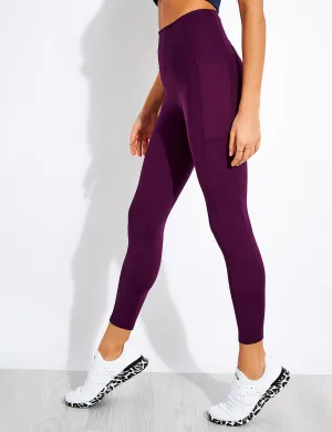 High Waisted 7/8 Pocket Legging - Plum