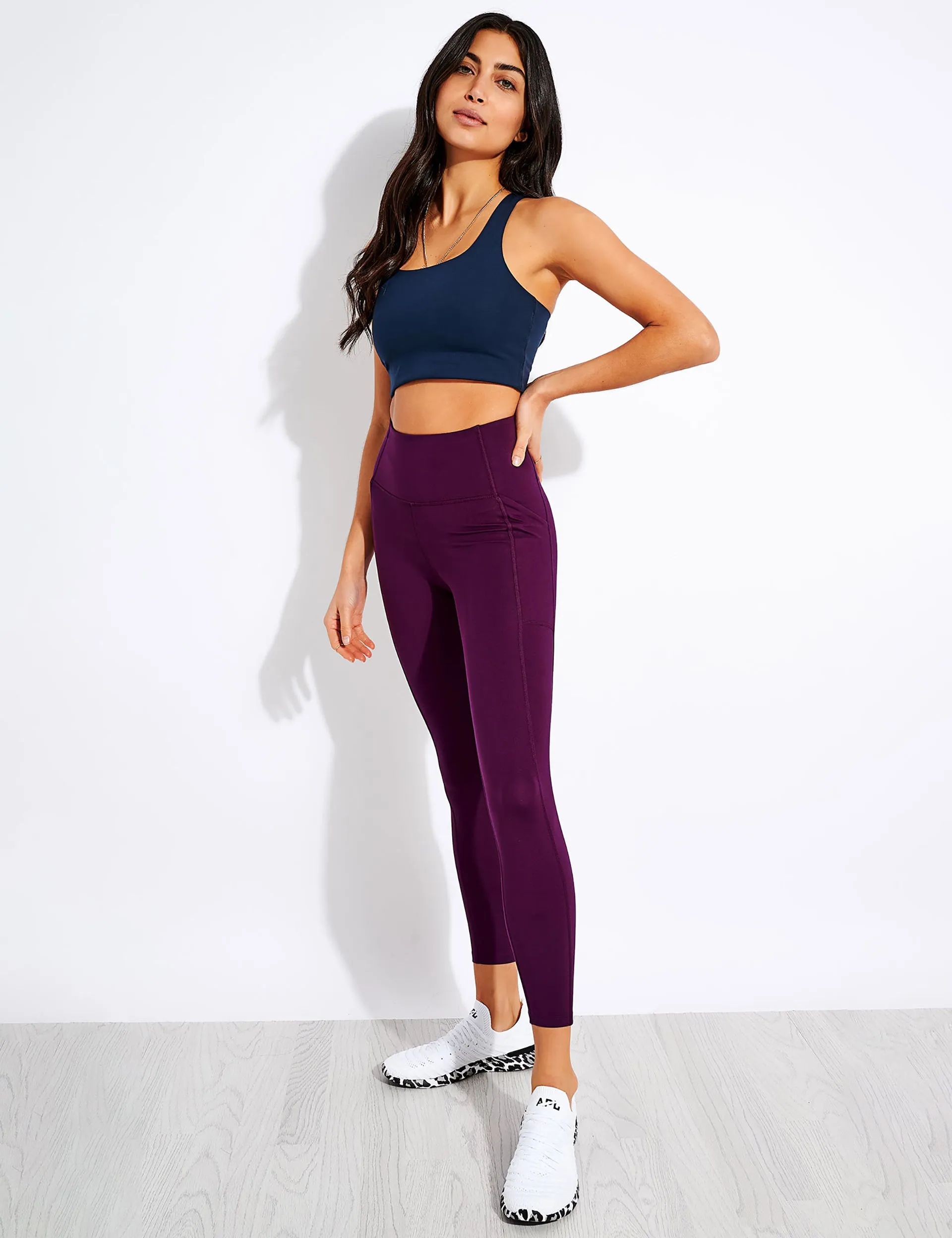 High Waisted 7/8 Pocket Legging - Plum