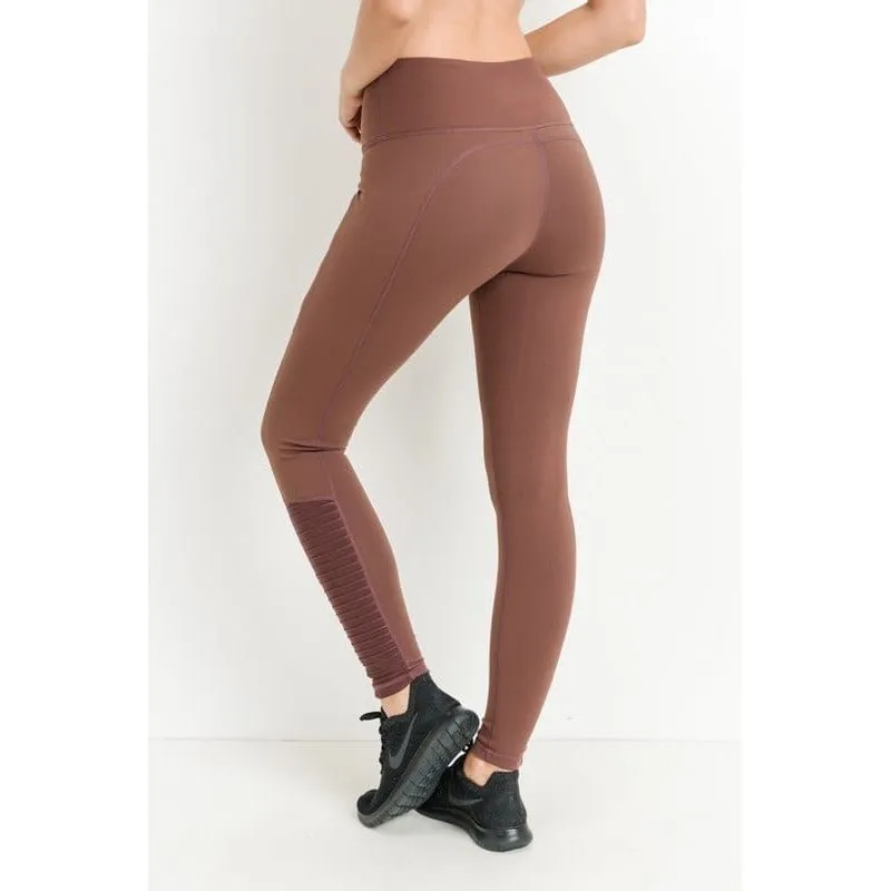 Highwaist Zipper Pocket Moto Mesh Full Leggings