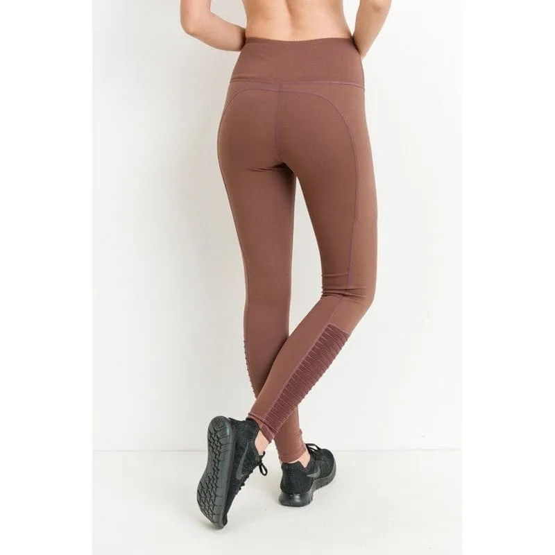 Highwaist Zipper Pocket Moto Mesh Full Leggings