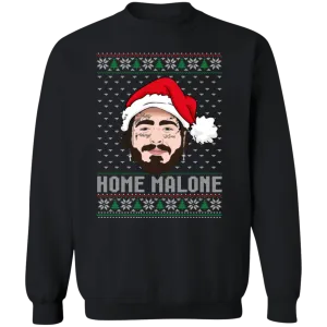 Home Malone Gildan Crewneck Sweatshirt – Post Malone & Home Alone Inspired Ugly Christmas Sweater