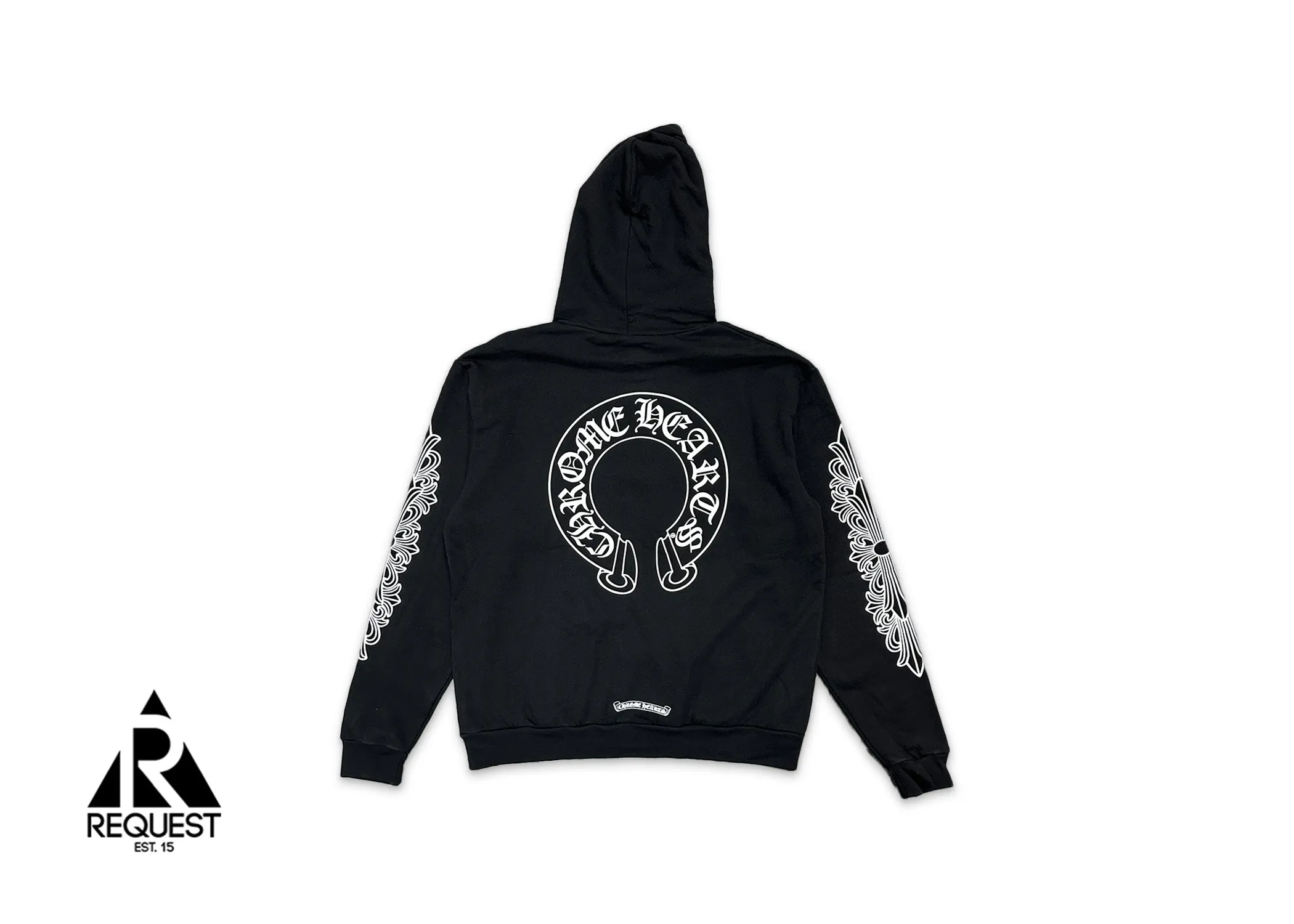 Horseshoe Floral Pullover Hoodie "Black"
