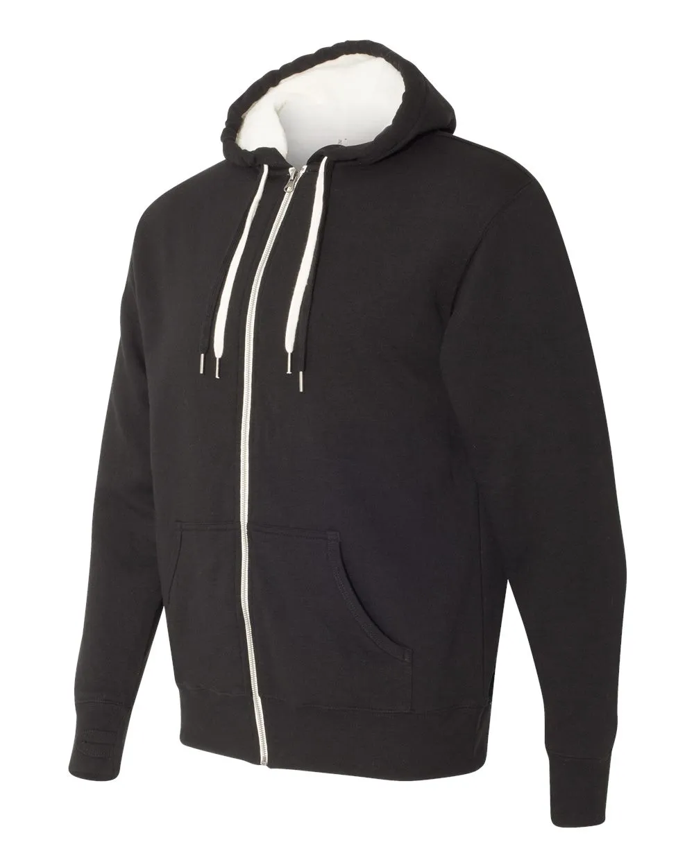 Independent Trading Co. - Unisex Sherpa-Lined Hooded Sweatshirt Black
