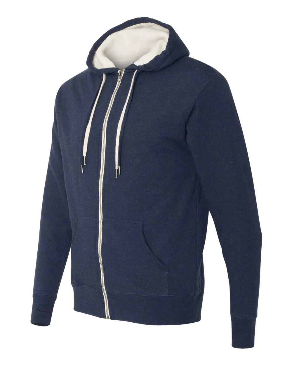 Independent Trading Co. - Unisex Sherpa-Lined Hooded Sweatshirt Navy Heather