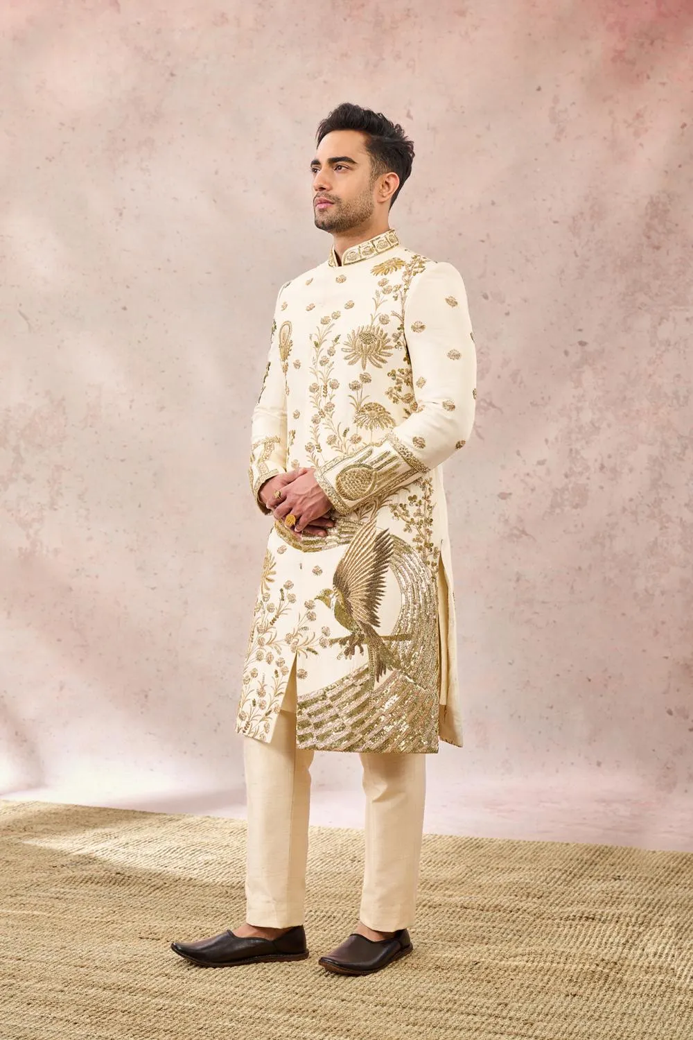Ivory Bagh E Bahar Sherwani Set