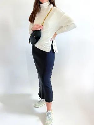 Ivory Marl Barker High Neck Pullover