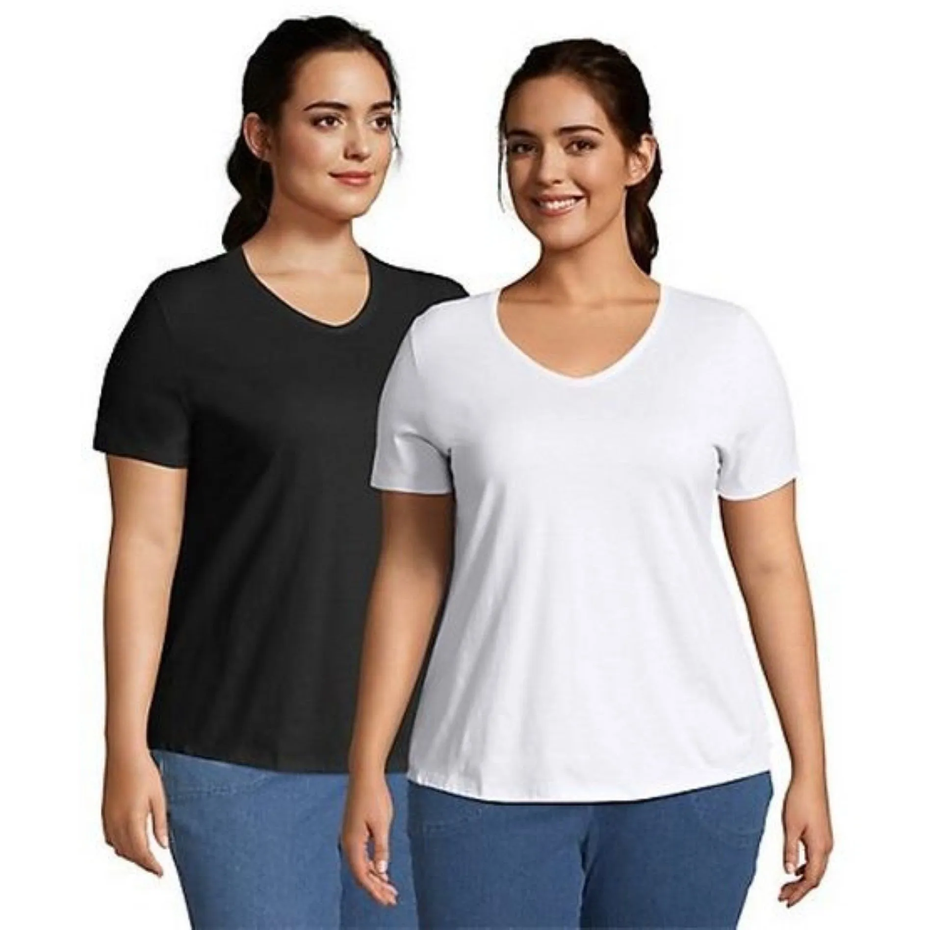 JMS Cotton Jersey V-Neck Short Sleeve T-Shirt - 2 Pack
