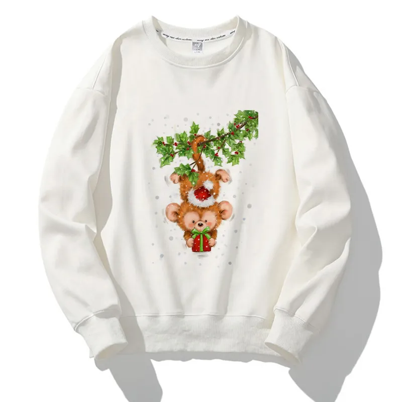 Jolly Christmas O-Neck White Sweater B