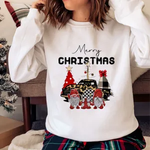 Jolly Christmas O-Neck White Sweater L
