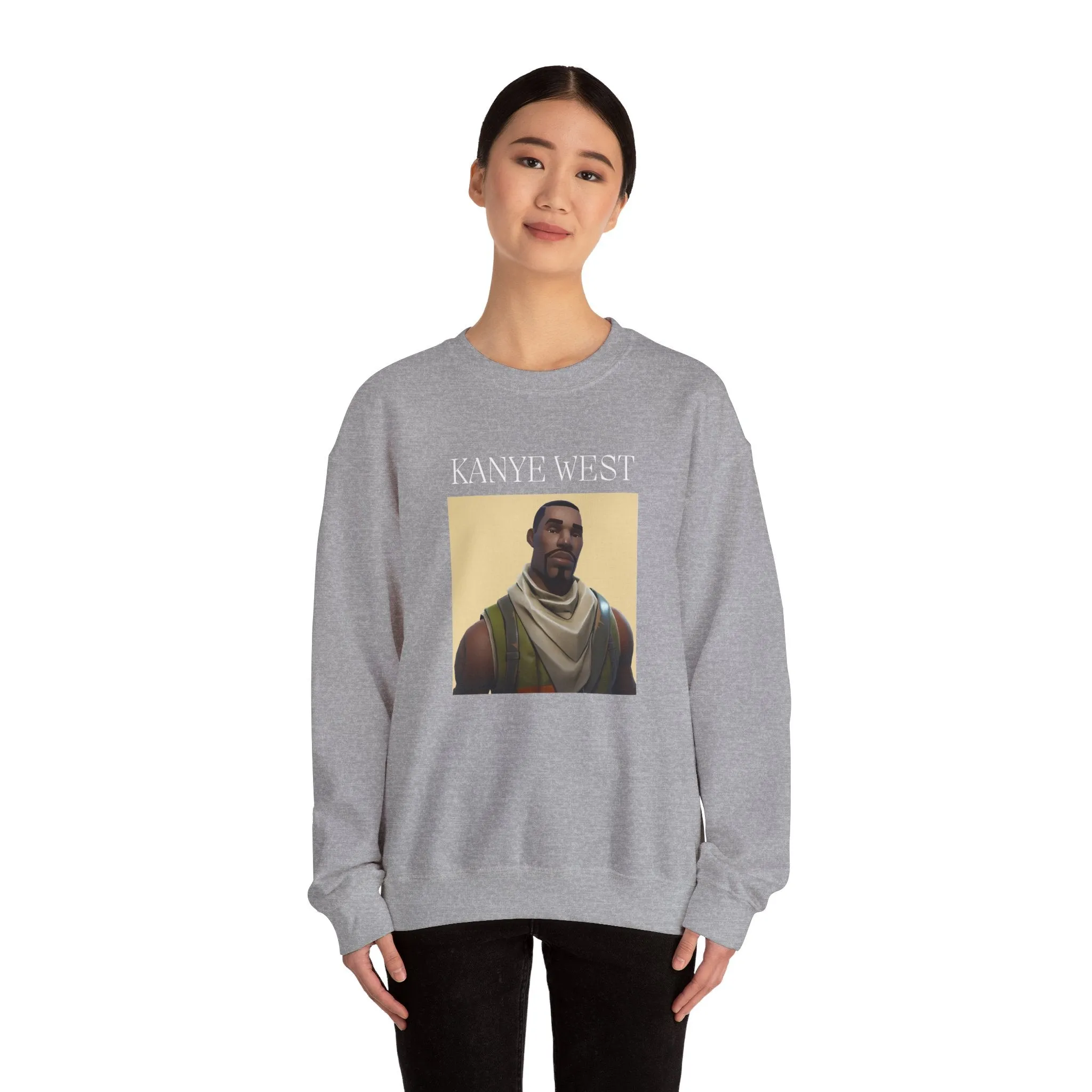 Kanye West Fortnite Fun Unisex Sweatshirt, Heavy Blend™ Crewneck Featuring Meme Graphics, Gamer & Music Fan Merch