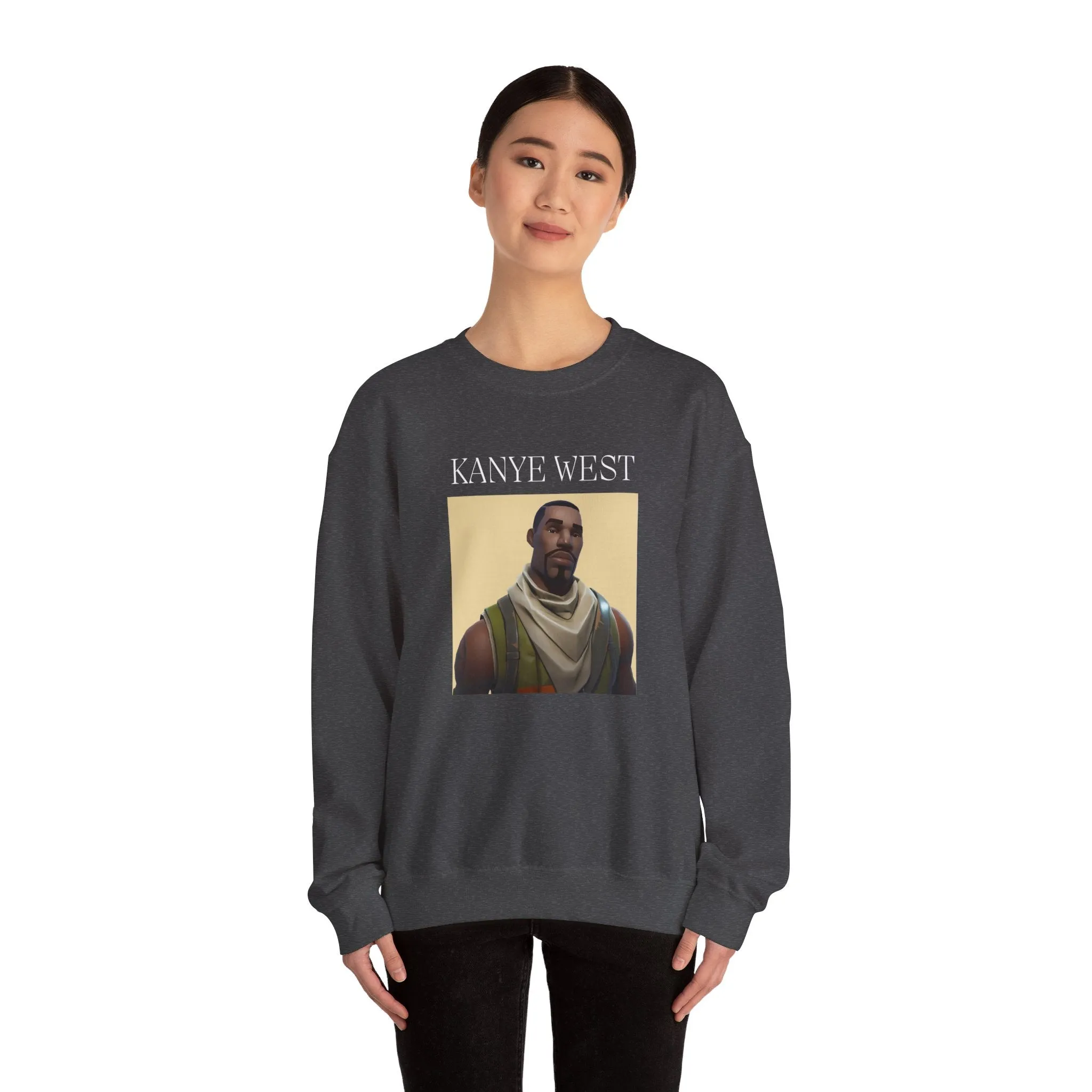 Kanye West Fortnite Fun Unisex Sweatshirt, Heavy Blend™ Crewneck Featuring Meme Graphics, Gamer & Music Fan Merch