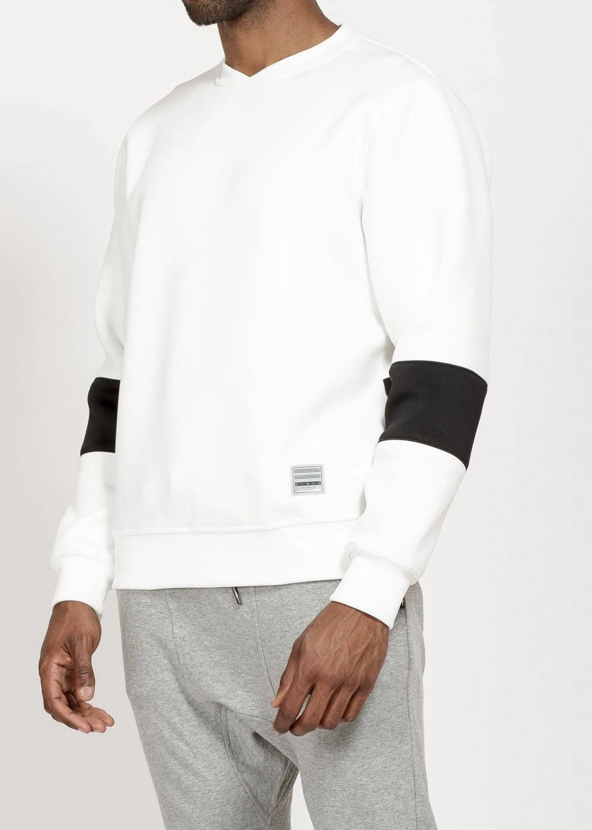 Konus Men's Neoprene Pullover Crew in White by Shop at Konus