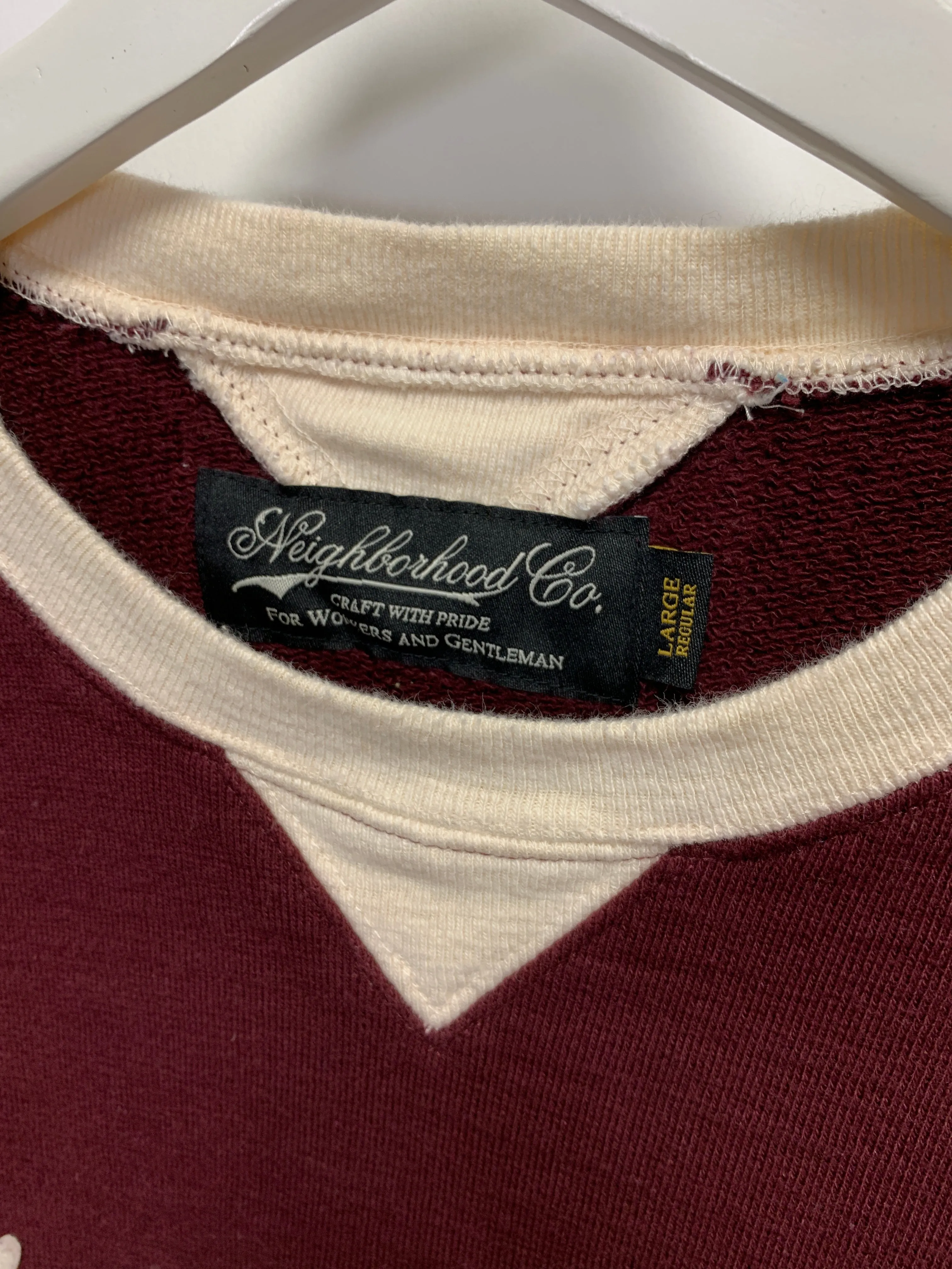 [L] Neighborhood Majestic Crewneck Sweatshirt Burgundy