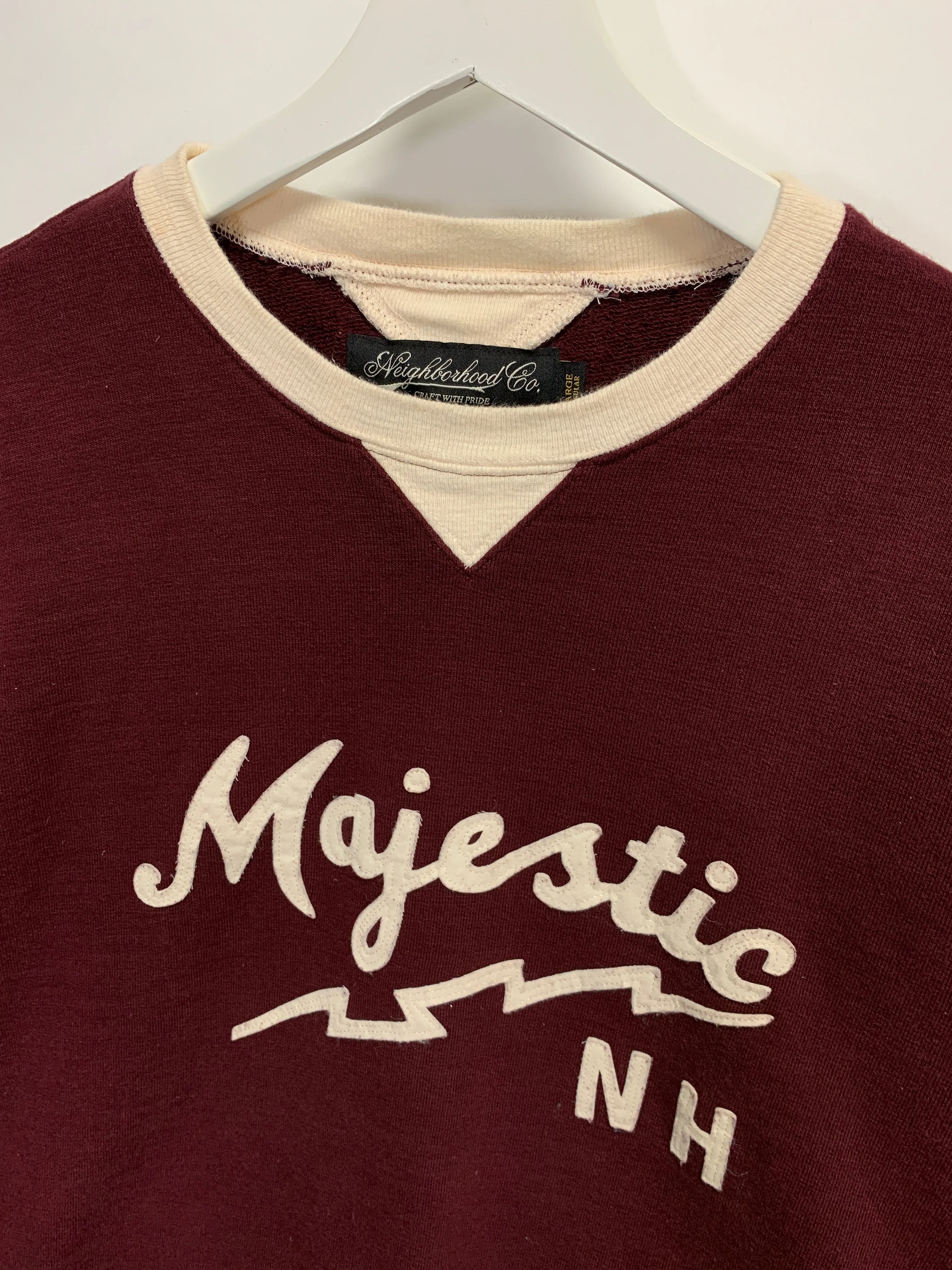 [L] Neighborhood Majestic Crewneck Sweatshirt Burgundy