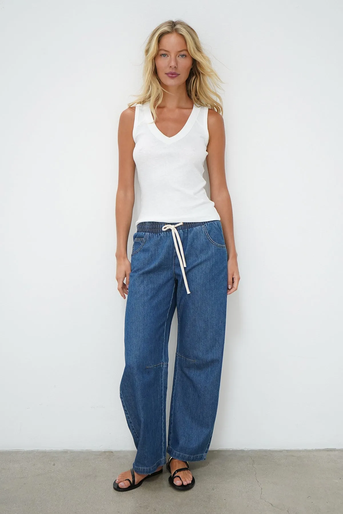 Lenny V Neck Top - White