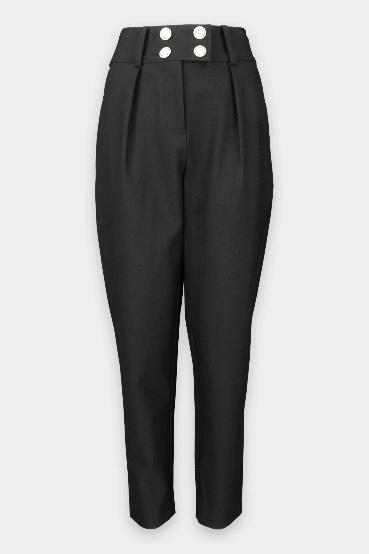 Leonie Pleated Tapered Pant in Black