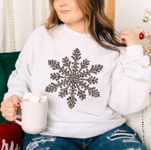 LEOPARD SNOWFLAKE CREWNECK SWEATSHIRT