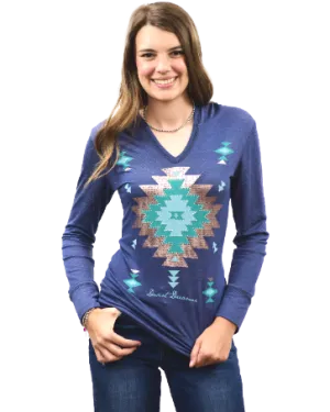 Liberty Wear Collection Tops: Hoodie Aztec Denim