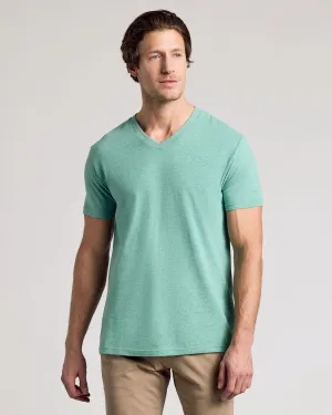 Light Heather Greenery V-Neck Tee