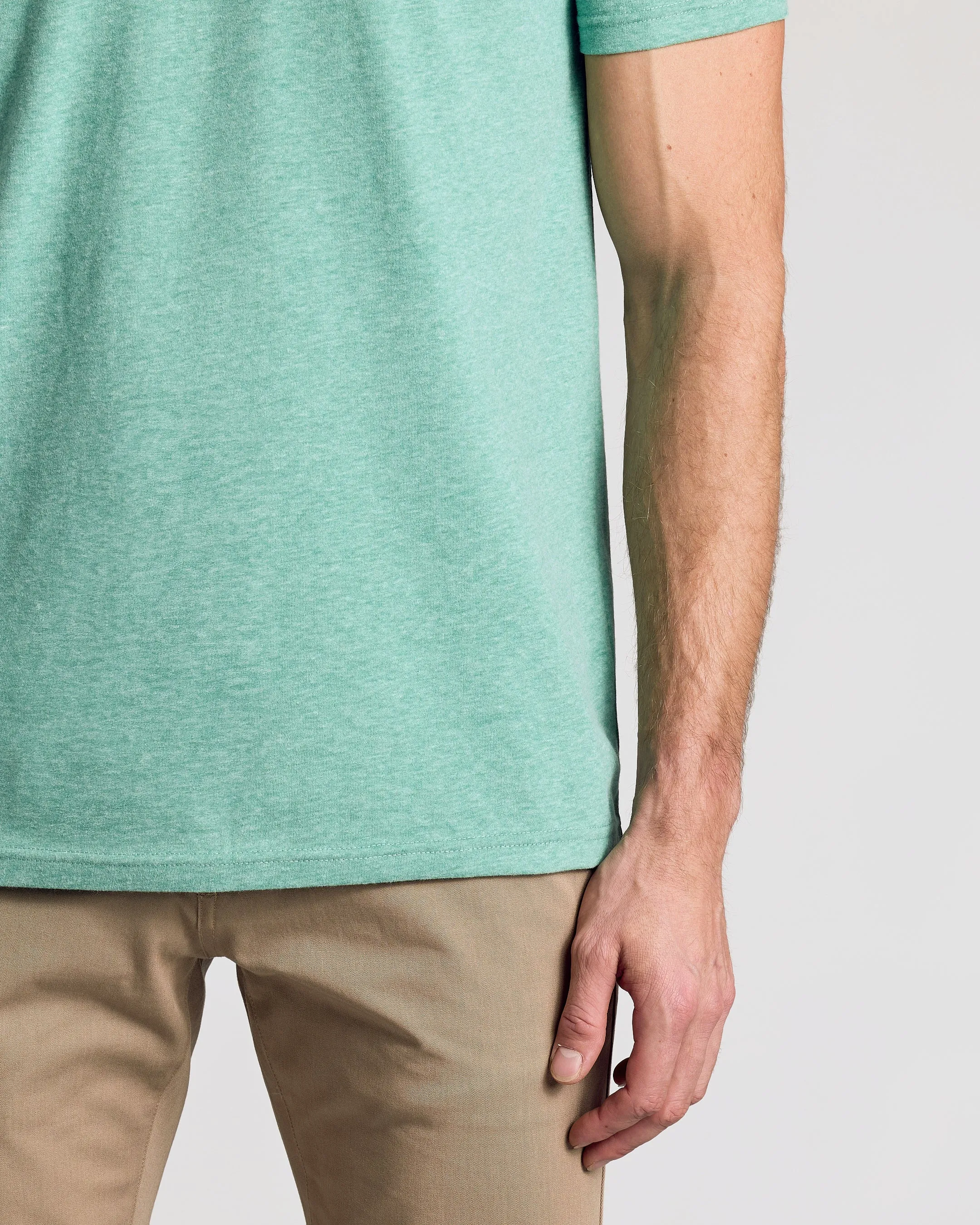 Light Heather Greenery V-Neck Tee