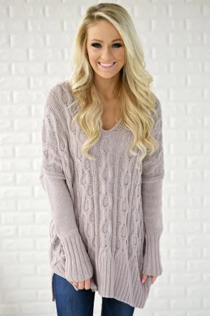 Light Purple V-Neck Sweater