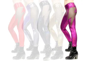 Lightning Leggings in Pink Holographic Shimmer