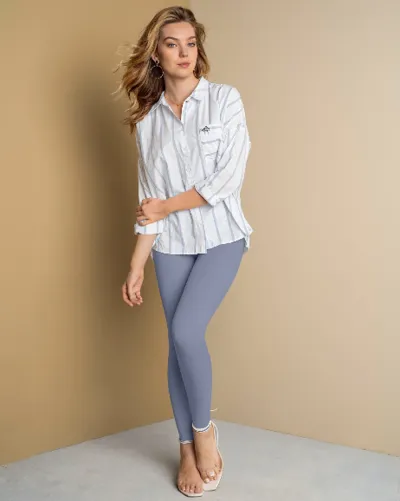 Lilac Blue Extra High Waisted Firm Compression Legging